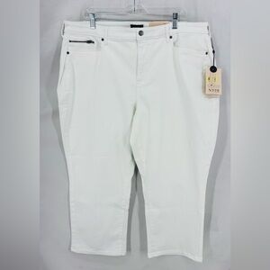 NYDJ Relaxed Piper Capri Jeans White Plus Size 20W Lift Tuck